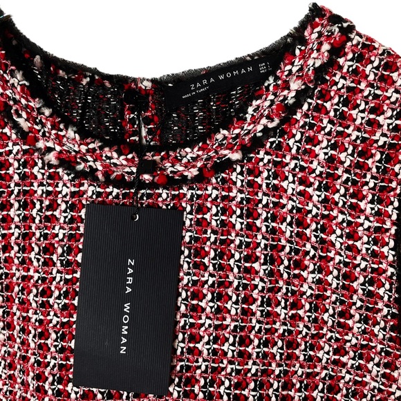 NWT Zara Tweed Knit Tassel Sleeveless Top - Picture 6 of 8